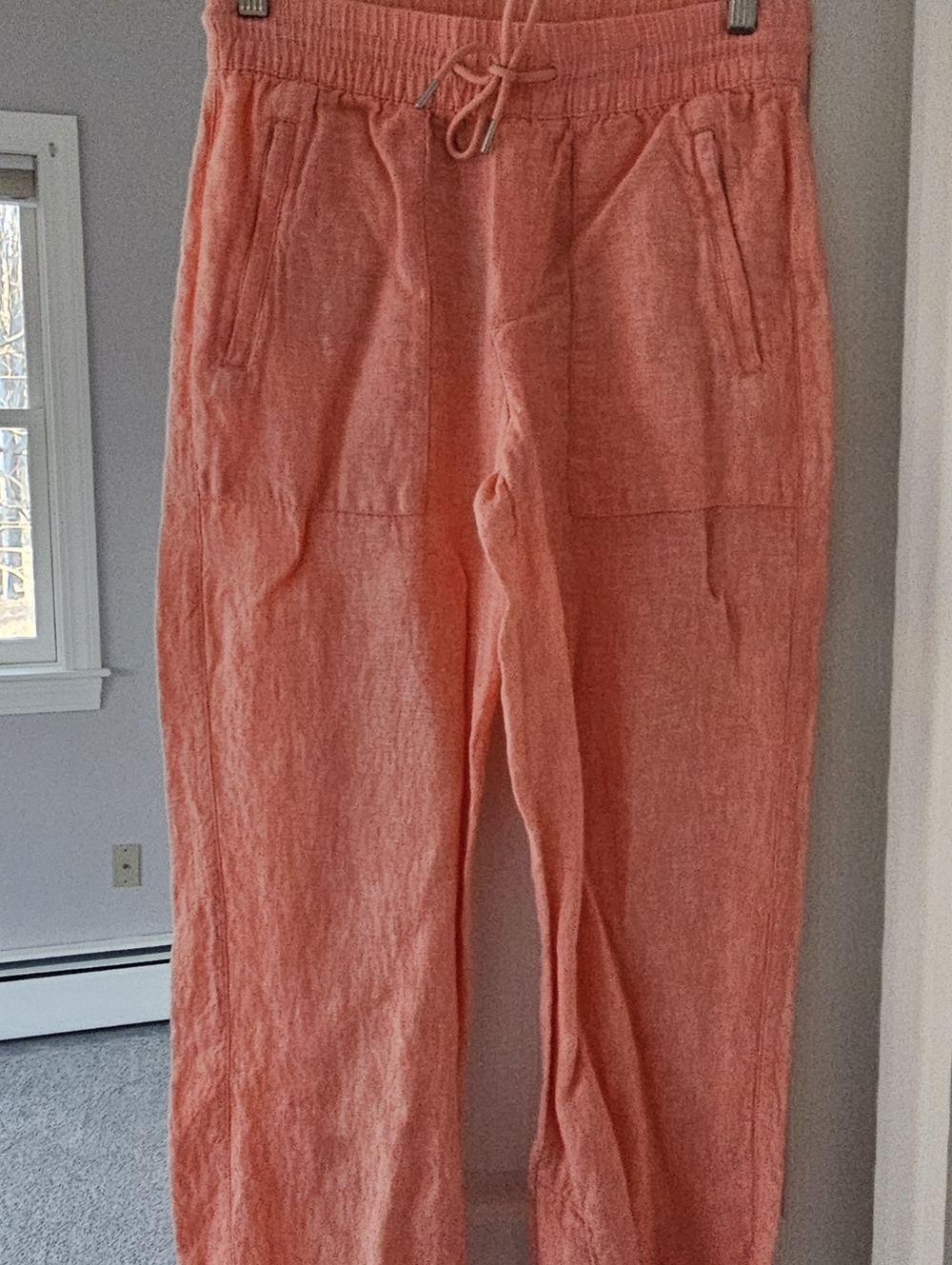 Athleta Coral Drawstring Linen-Blend Pants
